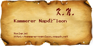 Kammerer Napóleon névjegykártya